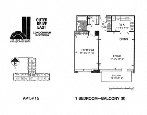 Floor plan for 1 bed, 1 bath